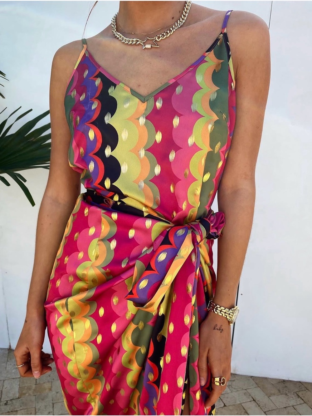 Never Fully Dressed Bali Jaspre Midi Slip wrap Skirt